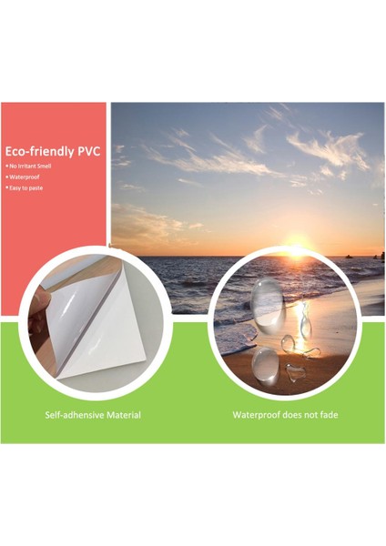 200X77CM 3D Yaratıcı Doğa Deseni Pvc Kendinden Yapışkan Kapı Duvar Etiketi 03 (Yurt Dışından)