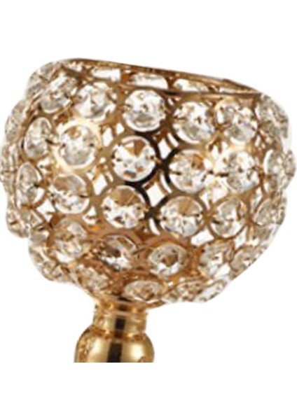 Kristal Candle Tutucular/düğün Şamdan Yemek Odası Bar Masa Dekorasyonu 15CM Altın (Yurt Dışından)