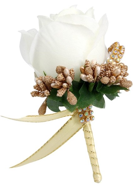 Sağdı Korsage Boutonniere Sağdıç ve Nedime Için El Yapımı Balo Partisi 7 Pcs (Yurt Dışından) modelleri