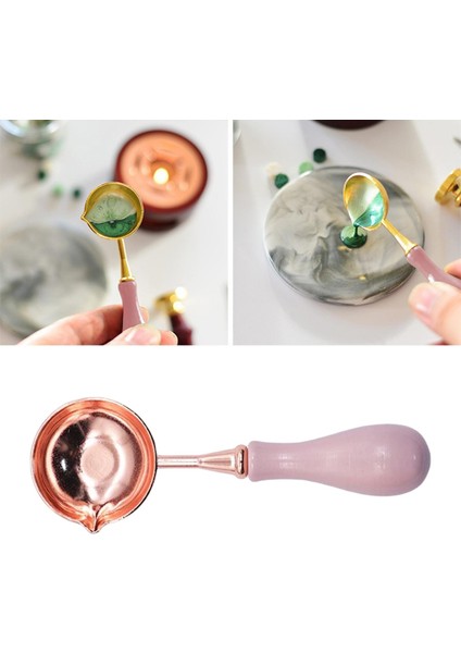 Ahşap Tutamak Balmumu Sızdırmazlık Kaşığı Damga Yapım Aracı Diy Harf Kartı Açık Pembe Yapmak (Yurt Dışından)