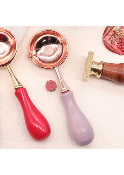Ahşap Tutamak Balmumu Sızdırmazlık Kaşığı Damga Yapım Aracı Diy Harf Kartı Açık Pembe Yapmak (Yurt Dışından)