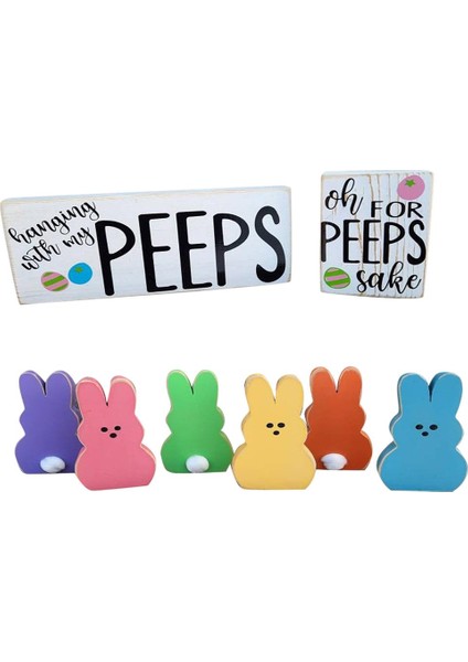 Ahşap Paskalya Bunny Kolye Kiti Aksesuar Tavşan Parti Ev Süslemeleri Için 10X15 cm (Yurt Dışından)