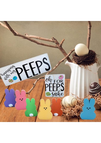 Ahşap Paskalya Bunny Kolye Kiti Aksesuar Tavşan Parti Ev Süslemeleri Için 10X15 cm (Yurt Dışından)