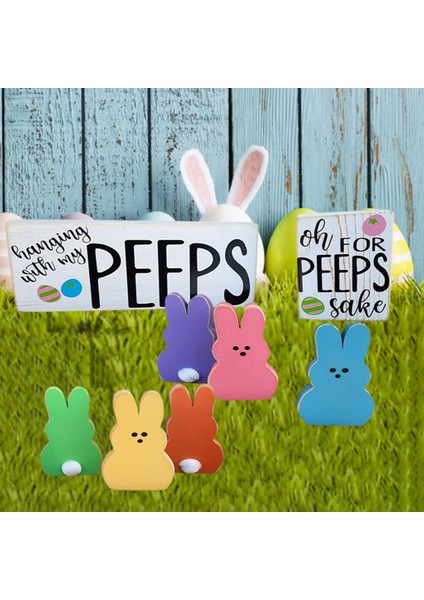 Ahşap Paskalya Bunny Kolye Kiti Aksesuar Tavşan Parti Ev Süslemeleri Için 10X15 cm (Yurt Dışından)