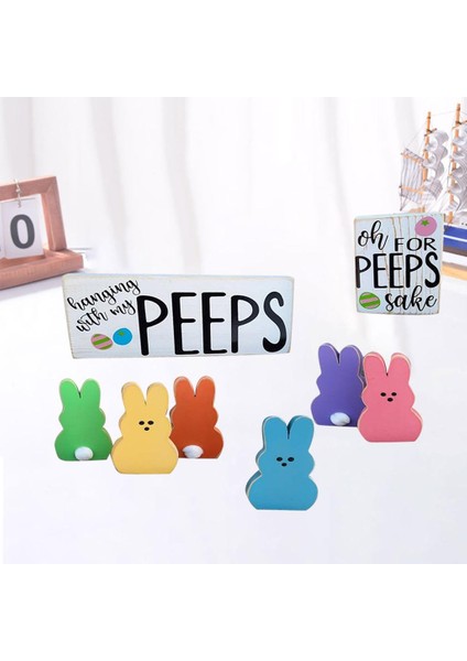 Ahşap Paskalya Bunny Kolye Kiti Aksesuar Tavşan Parti Ev Süslemeleri Için 10X15 cm (Yurt Dışından)