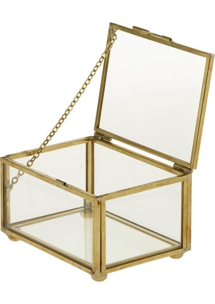 Klasik Geometrik Cam Temizle Mücevher Kutusu Teraryum Kutusu Etli Bitkiler Kutusu 10 x 7 x 6 cm (Yurt Dışından)
