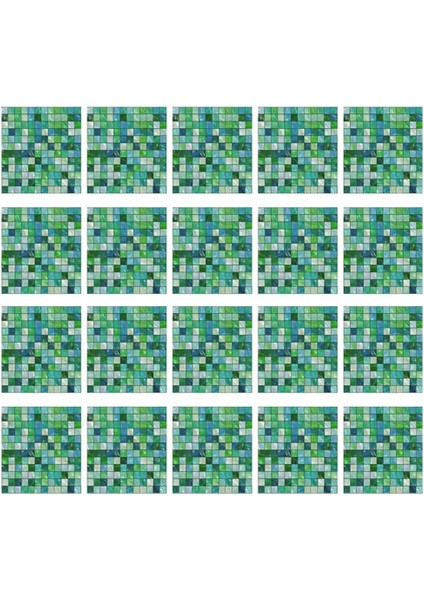 20PCS Fayans Çıkartmaları Çıkartmalar Fayans Kendinden Yapışkan Duvar Art Fayans Etiketi Mozaik Yeşil (Yurt Dışından)