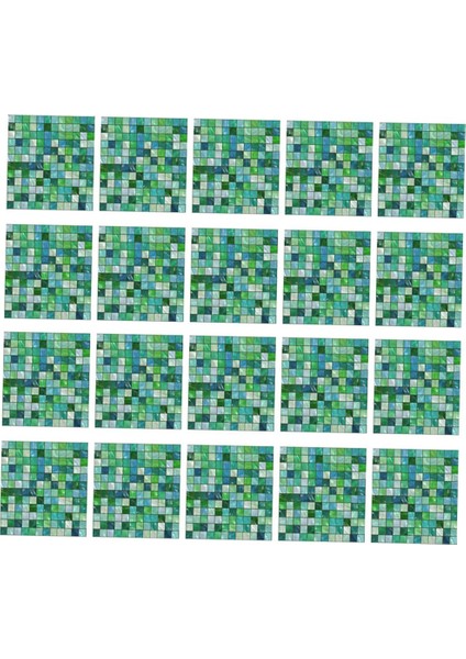 20PCS Fayans Çıkartmaları Çıkartmalar Fayans Kendinden Yapışkan Duvar Art Fayans Etiketi Mozaik Yeşil (Yurt Dışından)