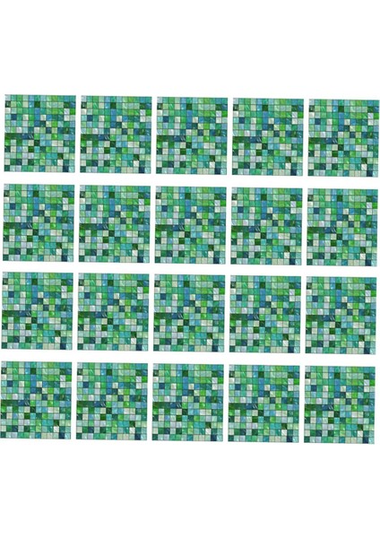 20PCS Fayans Çıkartmaları Çıkartmalar Fayans Kendinden Yapışkan Duvar Art Fayans Etiketi Mozaik Yeşil (Yurt Dışından)