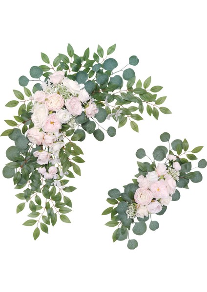 2 Adet Çiçek Swag Kemer Düğün Kemeri Çiçek Kiti Düğün Dekorasyon Açık Pembe Için (Yurt Dışından) fiyatları