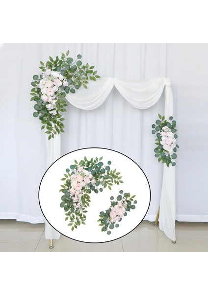 2 Adet Çiçek Swag Kemer Düğün Kemeri Çiçek Kiti Düğün Dekorasyon Açık Pembe Için (Yurt Dışından) indirimleri