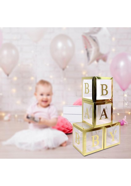 Düğün Altın Baby Için/ Mektuplar Fikirliği ile Yeniden Kullanılabilir Açık Balon Kutuları (Yurt Dışından) indirimleri
