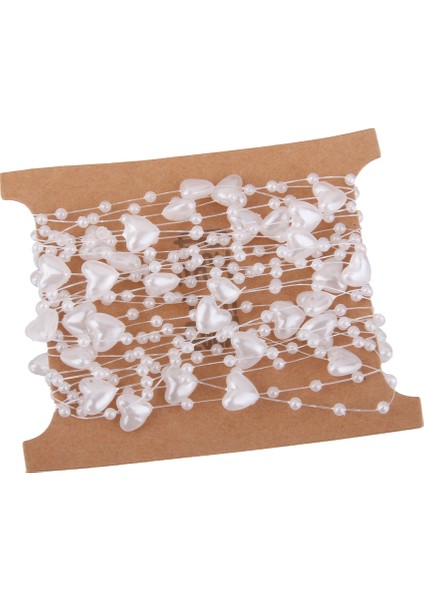 5m Yıldız ve Yuvarlak Boncuklar Bej Stres Crafts Dıy Dekorasyonu - Beyaz (Yurt Dışından)