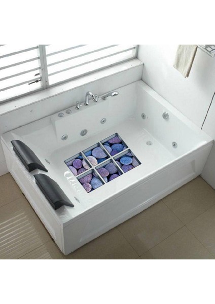 3D Banyo Kaymaz Çıkartmalar Aplikeler Küvet, Duş Tarzı 1 Çakıl Taşları Için Çıkartma Bastırır (Mavi) (Yurt Dışından) modelleri