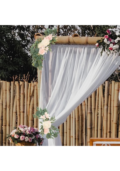 2pcs Ipek Ekran Sahte Bitki Kemeri Çiçekleri Hoş Geldiniz Işareti Parti Düğün Seçeneği 4 B (Yurt Dışından)