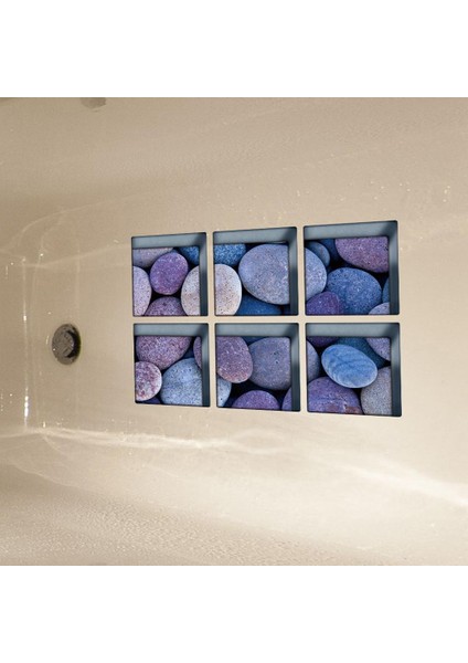 3D Banyo Kaymaz Çıkartmalar Aplikeler Küvet, Duş Tarzı 1 Çakıl Taşları Için Çıkartma Bastırır (Mavi) (Yurt Dışından) indirimleri