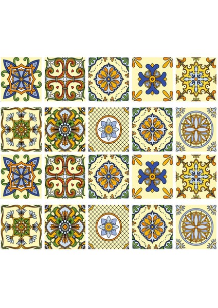 20PIECES 150 mm (6 Inç) Kare Karolar Için Kendi Kendine Yapışkan Mozaik Duvar Karo Çıkartmaları #2 (Yurt Dışından)