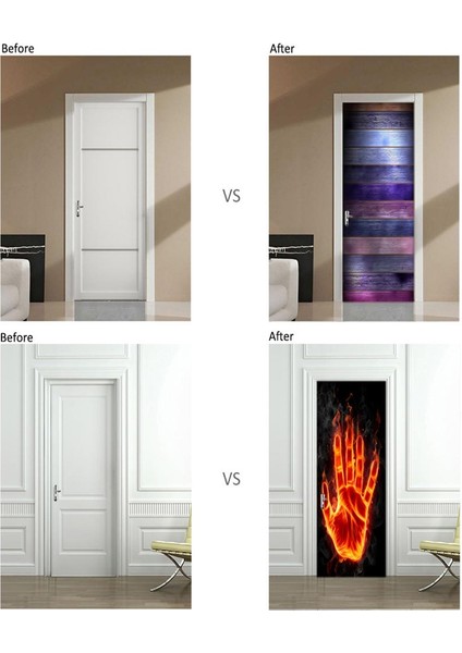 200X77CM 3D Yaratıcı Doğa Deseni Pvc Kendinden Yapışkan Kapı Duvar Etiketi 01 (Yurt Dışından) fırsatları