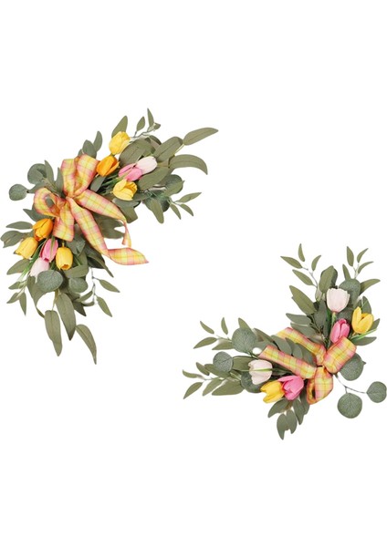 2pcs Düğün Kemeri Çiçekleri Düğün Ön Kapı Seçenek 6 B Için Yapay Çiçek Swag (Yurt Dışından)