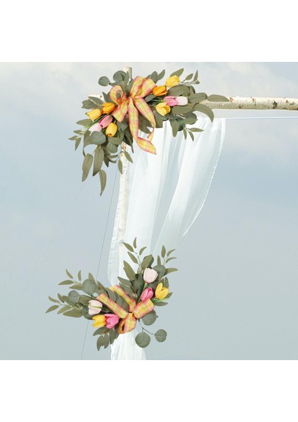 2pcs Düğün Kemeri Çiçekleri Düğün Ön Kapı Seçenek 6 B Için Yapay Çiçek Swag (Yurt Dışından) modelleri