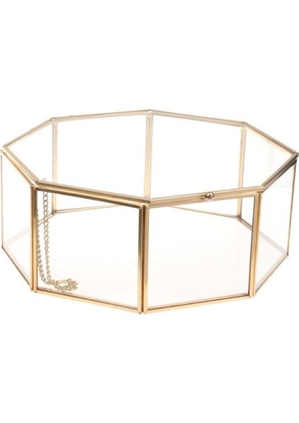 Berrak Cam Geometrik Teraryum Etli Bitkiler Kutu Pot 15.5X15.5X7.5 cm (Yurt Dışından)