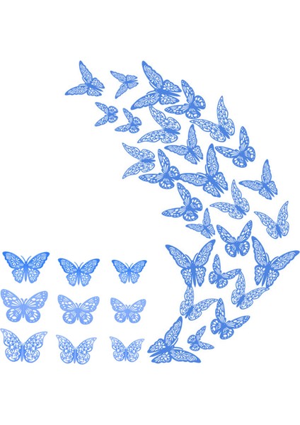 36PCS Kelebek Duvar Sticker Döviz Out Düğün Mavisi Için Vivid 3D Buzdolabı Sticker (Yurt Dışından)
