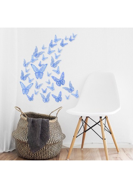 36PCS Kelebek Duvar Sticker Döviz Out Düğün Mavisi Için Vivid 3D Buzdolabı Sticker (Yurt Dışından) modelleri