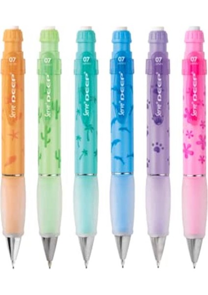 Deep Mekanik Kurşun Kalem Pastel Doğa Serisi 0.7 mm 6'lı Set