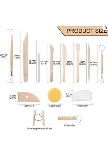 Seramik Modelaj Seti 8li - Pottery Tools Ceramics