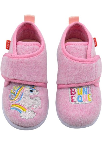 Rosy Unicorn Figürü Nakışlı Kız Çocuk Keçe Panduf Pembe fırsatları