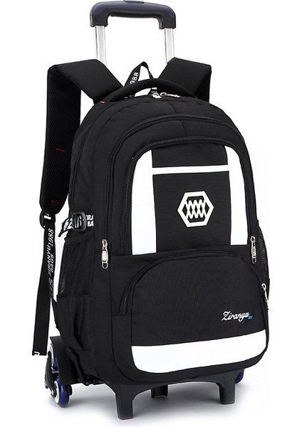 Tekerlekli Okul Çantası - Siyah Beyaz (Yurt Dışından)