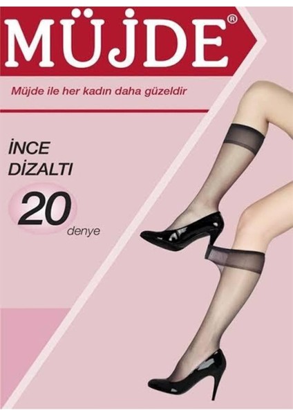 Bayan 2 Li Paket 20 Denye Ince Dizaltı Çorap-57-Ten