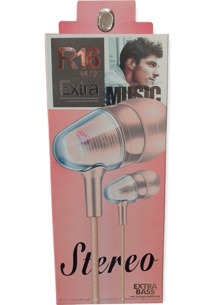 R16 Ekstra Bass Mikrofonlu Kablolu Kulaklık