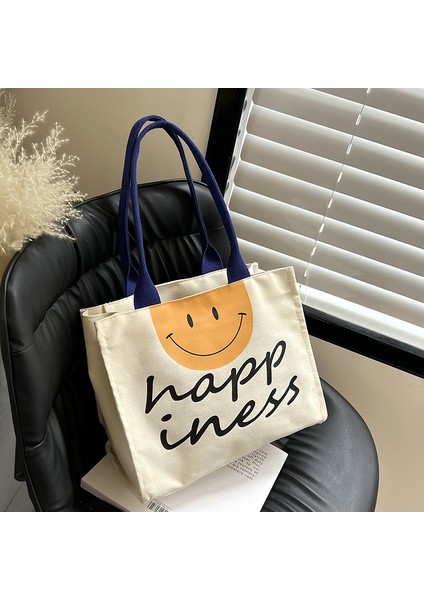 Büyük Kapasiteli Kanvas Kadın Moda Kontrast Renk Omuz Çanta (Yurt Dışından)