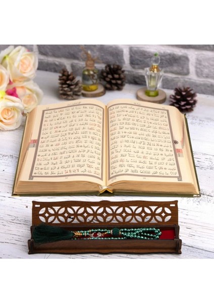 Hediyelik Kur'an-I Kerim Kadife K.yeşil Tespihli Ah.kutu Orta B. modelleri