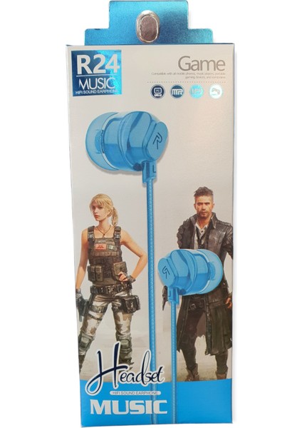 R24 Ekstra Bass Mikrofonlu Kablolu Kulaklık