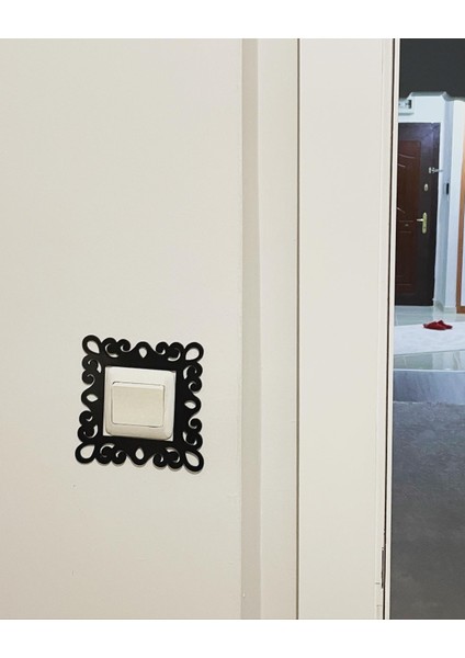 Ahşap Priz Anahtar Süsü Desenli Tekli Priz