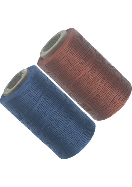 2 Rulo 150D 0.8mm Dikiş Mumlu Iplik Diy Polyester Kordon El Sanatları Aksesuarları Kahve Koyu Mavi (Yurt Dışından)