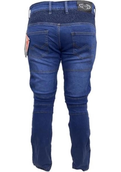 P-050 Motosiklet Kevlar Mavi Kot Pantolon