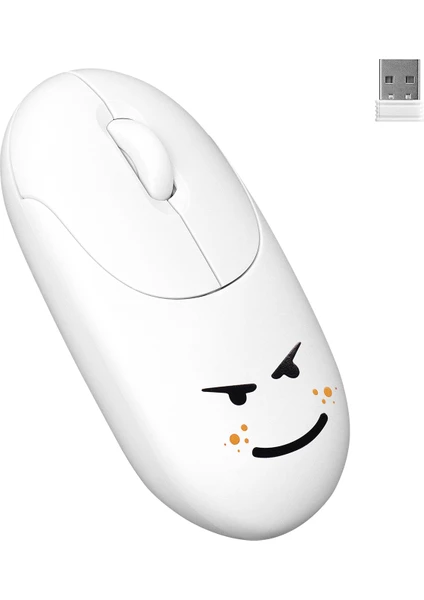 SM-26 FASHION 2.4Ghz Beyaz Kabartmalı Kablosuz Mouse