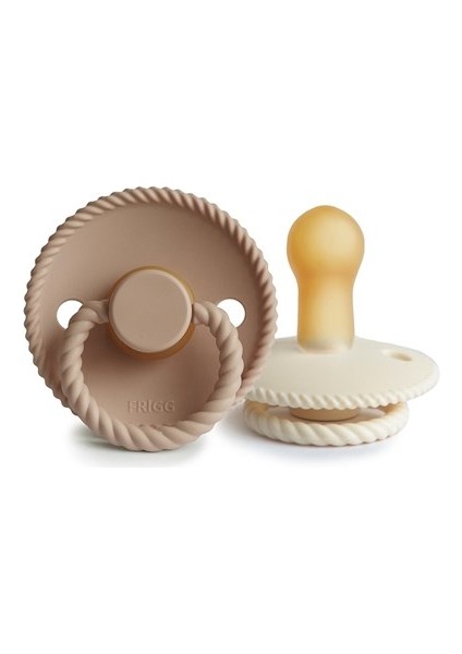 Frıgg Rope Ikili Kauçuk Emzik - Cream / Croissant 6-18AY