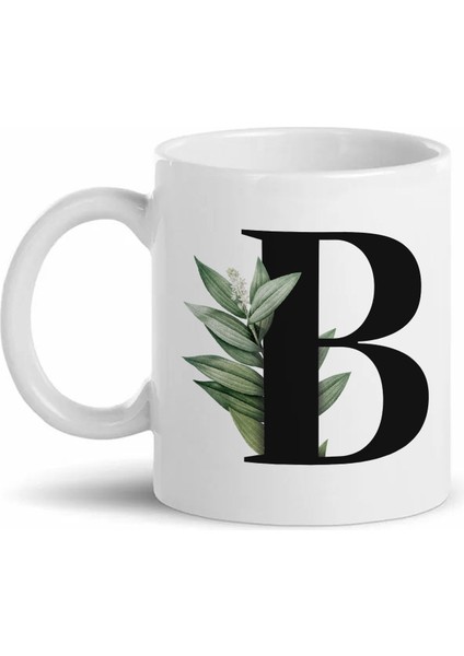 B Harfli Beyaz Kupa Bardak