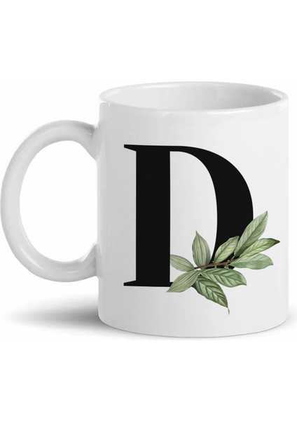 D Harfli Beyaz Kupa Bardak