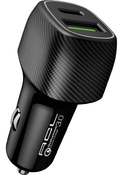 Ac-93 Q.c 3.0 6 Amper Araç Içi Çakmaklık Lightning Kablolu Şarj USB - Type-C