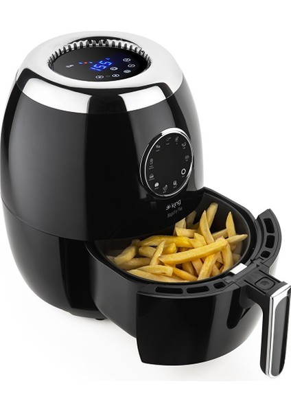 Magicfryplus Airfryer Yağsız Sıcak Hava Fritözü Siyah - 4 Yıl Garanti