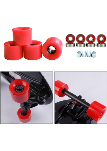 4 Adet Longboard Tekerlekler 60MM 78A Kaykaylar Sokak Kruvazör Tekerlekler Ekipmanları Kırmızı (Yurt Dışından) modelleri