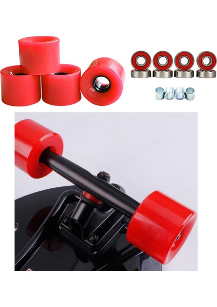 4 Adet Longboard Tekerlekler 60MM 78A Kaykaylar Sokak Kruvazör Tekerlekler Ekipmanları Kırmızı (Yurt Dışından) indirimleri