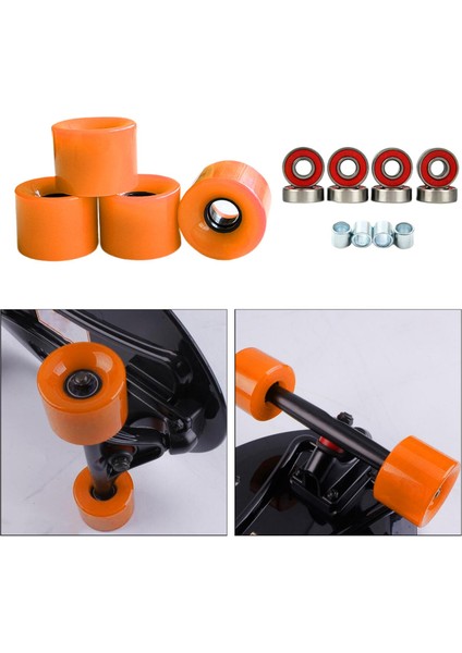 4 Adet Rulo Paten Tekerlek Kaykay Kesin Kavrama Rollerskate Tekerlekler Turuncu (Yurt Dışından) modelleri