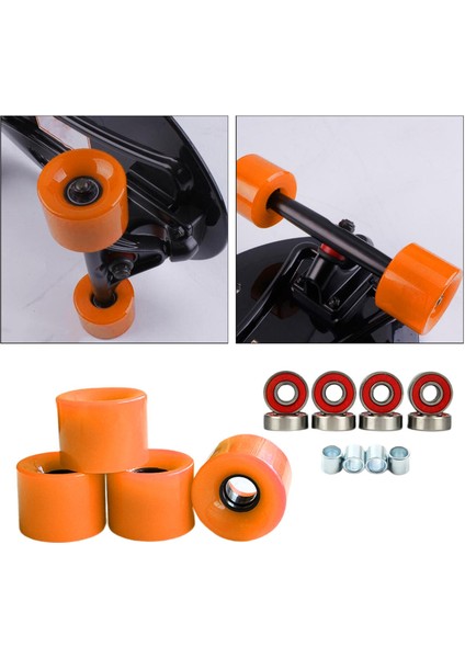 4 Adet Rulo Paten Tekerlek Kaykay Kesin Kavrama Rollerskate Tekerlekler Turuncu (Yurt Dışından) fırsatları