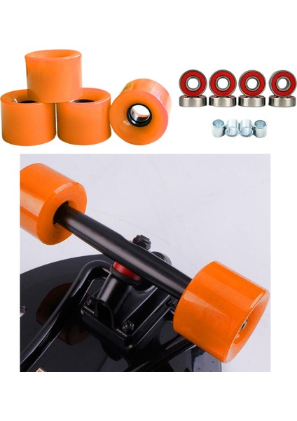 4 Adet Rulo Paten Tekerlek Kaykay Kesin Kavrama Rollerskate Tekerlekler Turuncu (Yurt Dışından) indirimleri